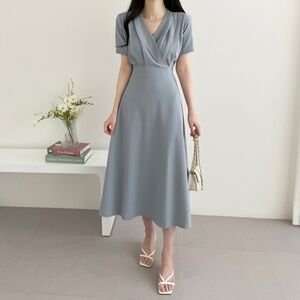 Comfortable Korean Blue Dress